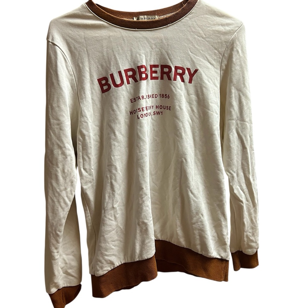 Burberry Cream Top with Red Logo